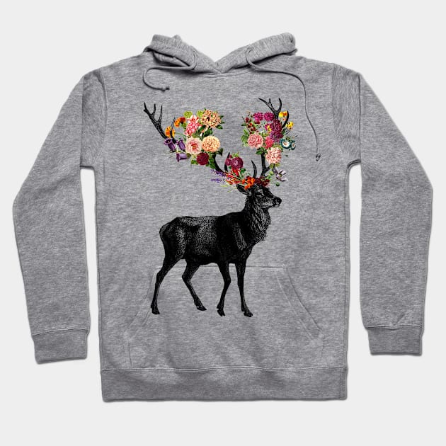 Spring Itself Deer Floral Mother's Day by Tobe Fonseca Hoodie by Tobe_Fonseca